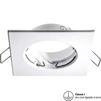 Aro Empotrable INTECA Cuadrado 8 cm Blanco Interlusa - Vista frontal principal en fondo blanco | LuzGurú