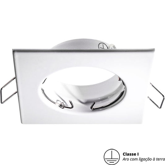 Aro Empotrable INTECA Cuadrado 8 cm Blanco Interlusa - Vista frontal principal en fondo blanco | LuzGurú