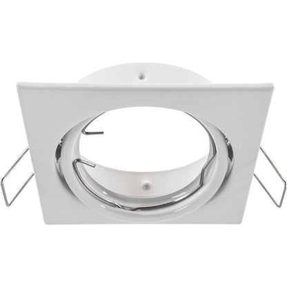 Aro Empotrable INTAKE Cuadrado Rotativo 8 cm Blanco Interlusa - Vista frontal principal en fondo blanco | LuzGurú