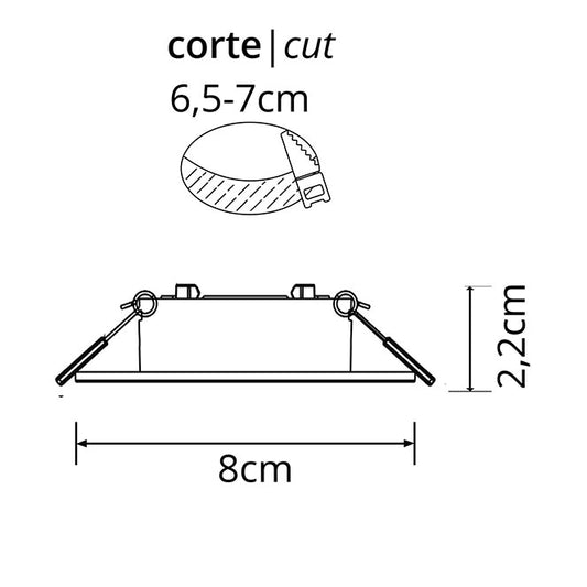 Aro Empotrable INTAKE Cuadrado 8 cm Rotativo Níquel Interlusa instalada en ambiente decorativo de salón o dormitorio | Interlusa