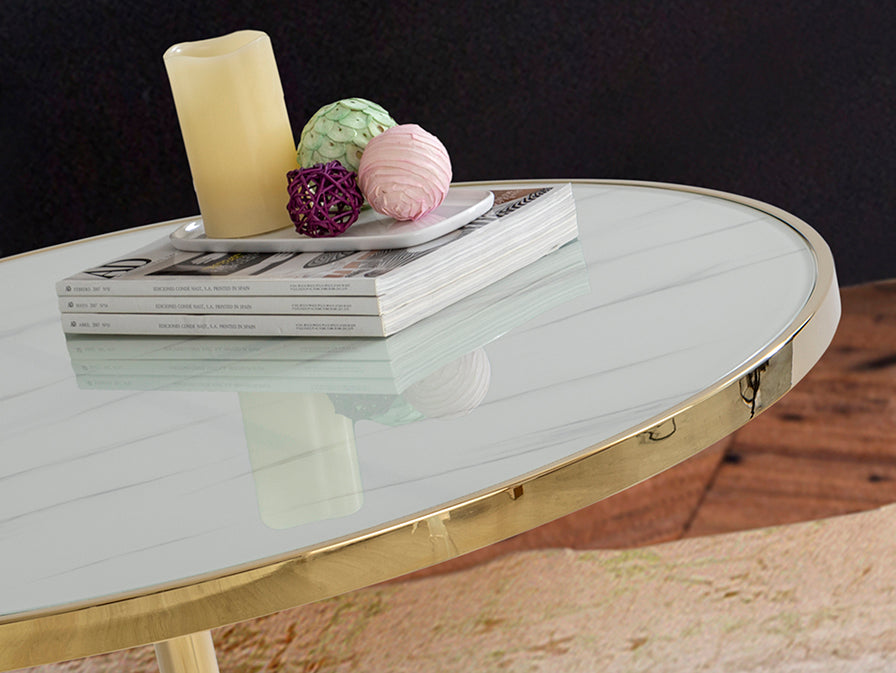 Mesa de Centro Dekala Blanco-Oro D90 - Schuller - 258319