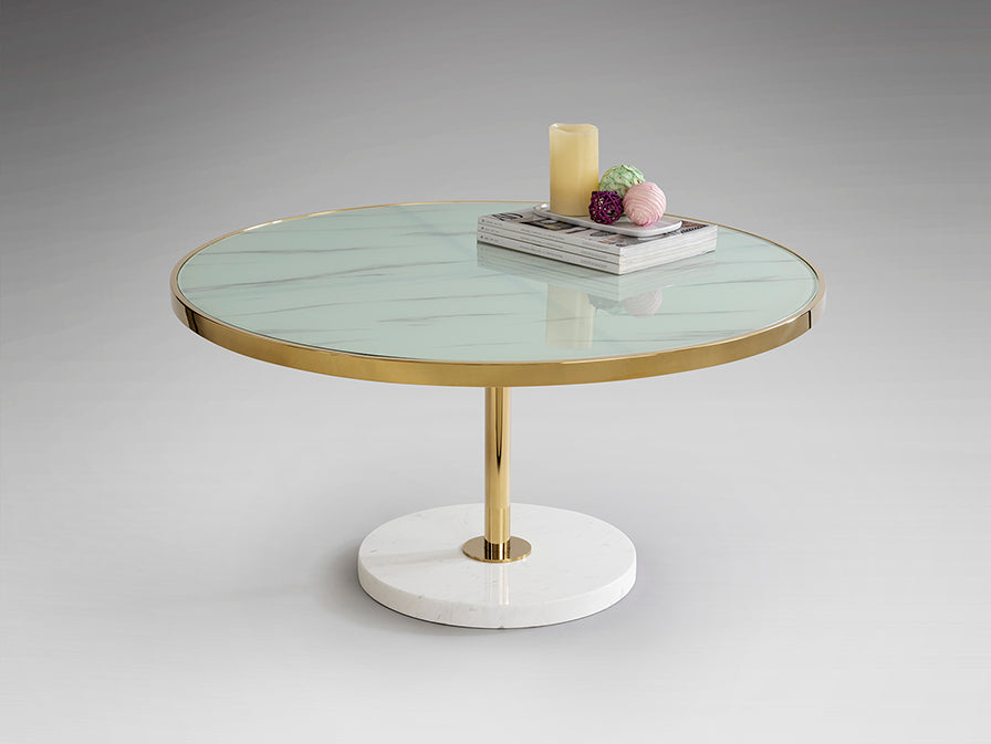 Mesa de Centro Dekala Blanco-Oro D90 - Schuller - 258319