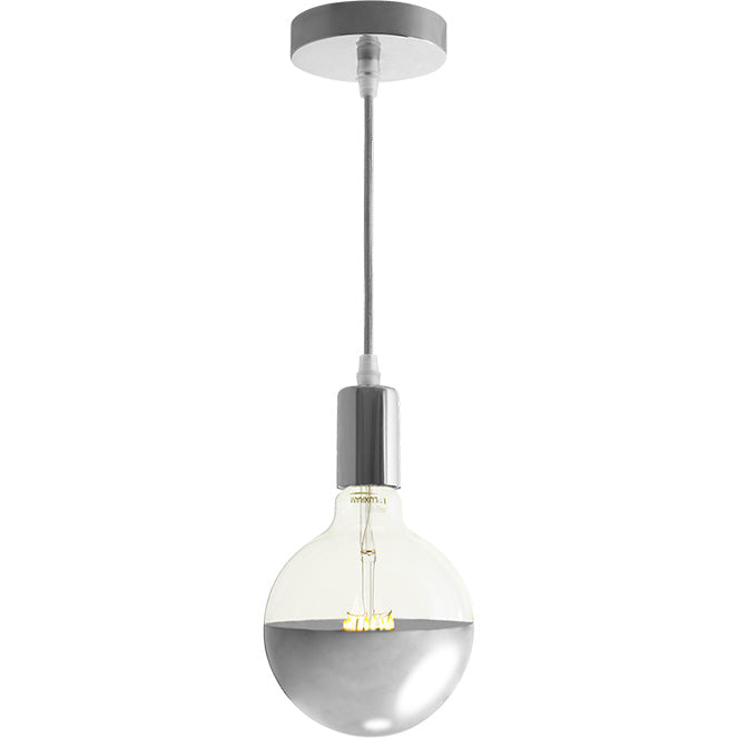 Colgante Moderno SENSATION 10 cm Plata Interlusa - Vista frontal principal en fondo blanco | LuzGurú