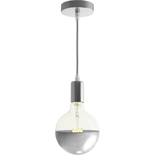 Colgante Moderno SENSATION 10 cm Plata Interlusa - Vista frontal principal en fondo blanco | LuzGurú