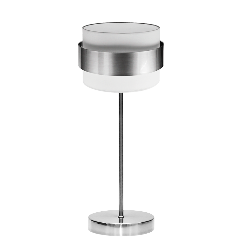 Sobremesa Bremen Cromo/Blanco-Plata de Fabrilamp, diseño elegante y moderno para tu hogar. Compra en luzguru.com