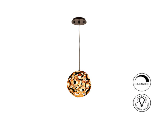 Lámpara Colgante Narisa Ø18 cm Oro Rosa y Marrón Schuller - vista principal | Schuller
