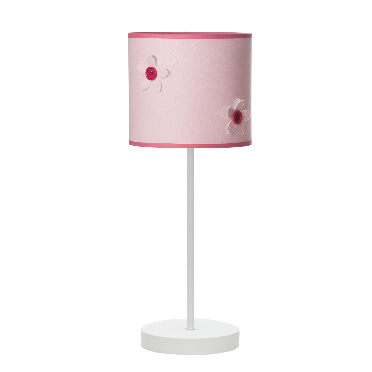 Sobremesa Botón Rosa E14 de Fabrilamp, ideal para dormitorios infantiles. Compra en luzguru.com