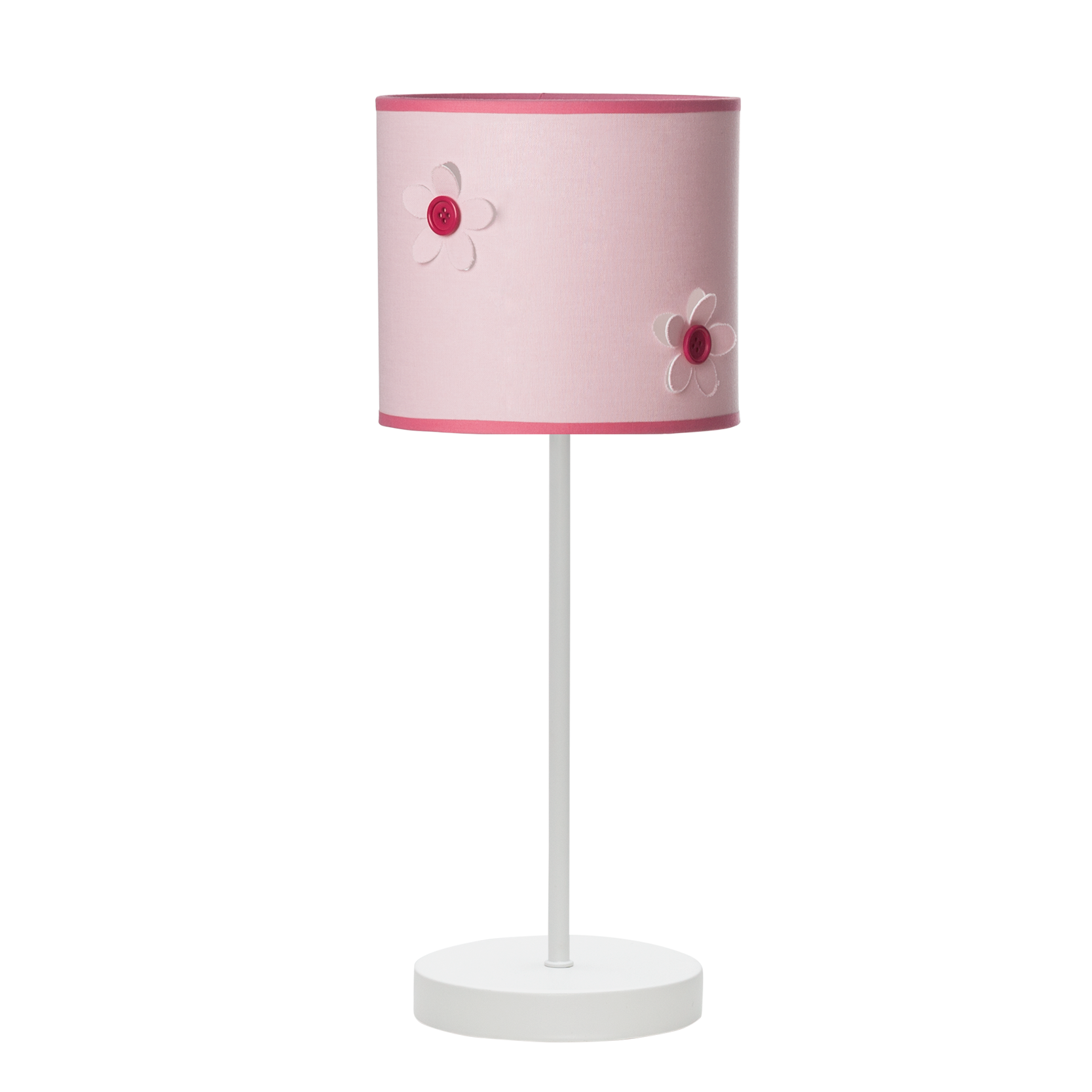 Sobremesa Botón Rosa E14 de Fabrilamp, ideal para dormitorios infantiles. Compra en luzguru.com