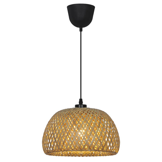 Colgante Condor Bambú E27 ALEMAR natural con metal negro - Vista principal