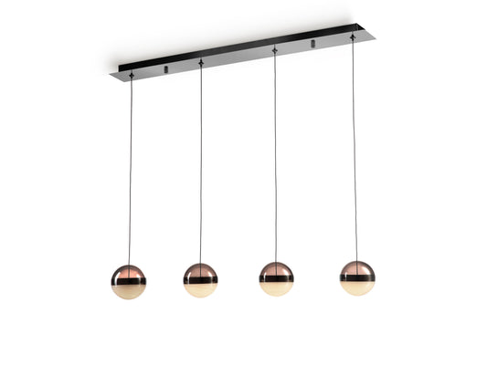 Lámpara Colgante LED Orbes 4 Luces 29W Cromo Negro Schuller - vista principal | Schuller