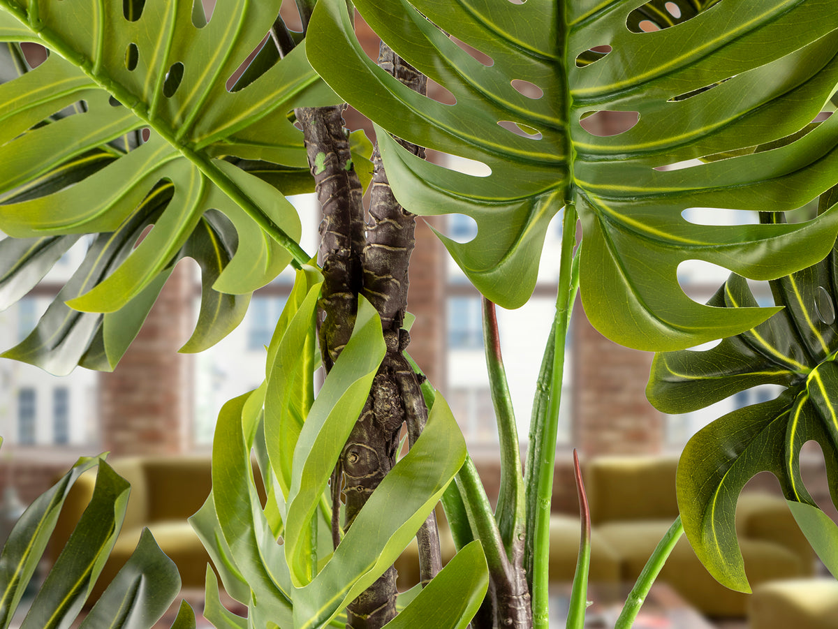 Planta Artificial Monstera 210 cm con Maceta Verde Schuller en ambiente decorado | Schuller