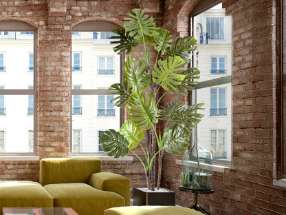 Planta Artificial Monstera 210 cm con Maceta Verde Schuller en ambiente decorado | Schuller