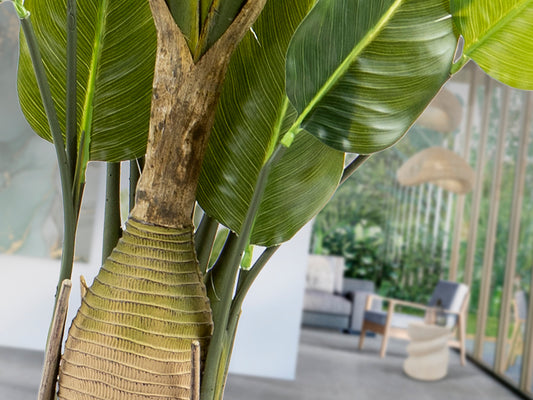 Planta Artificial Ave del Paraíso 250 cm con Maceta Schuller en ambiente decorado | Schuller