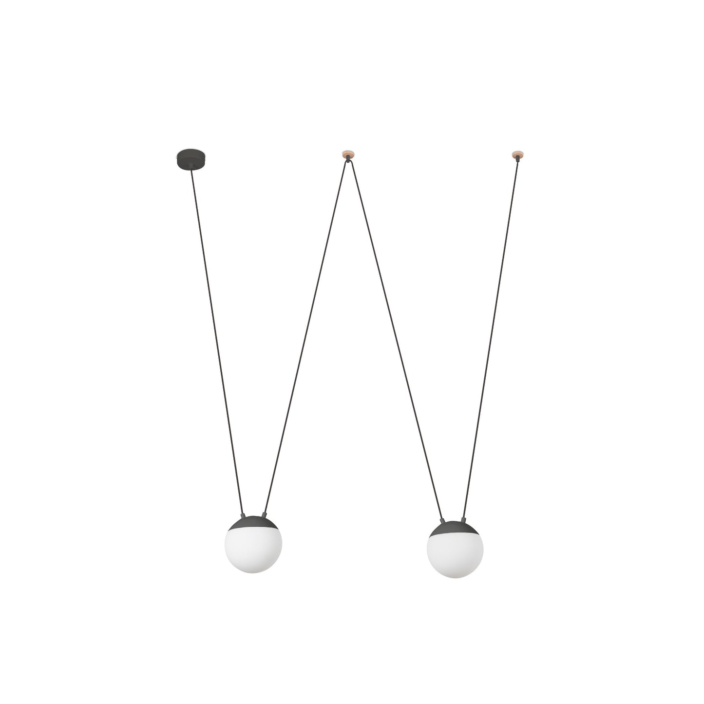 Mine Colgante Dos Luces Gris Oscuro FARO 28210-2L