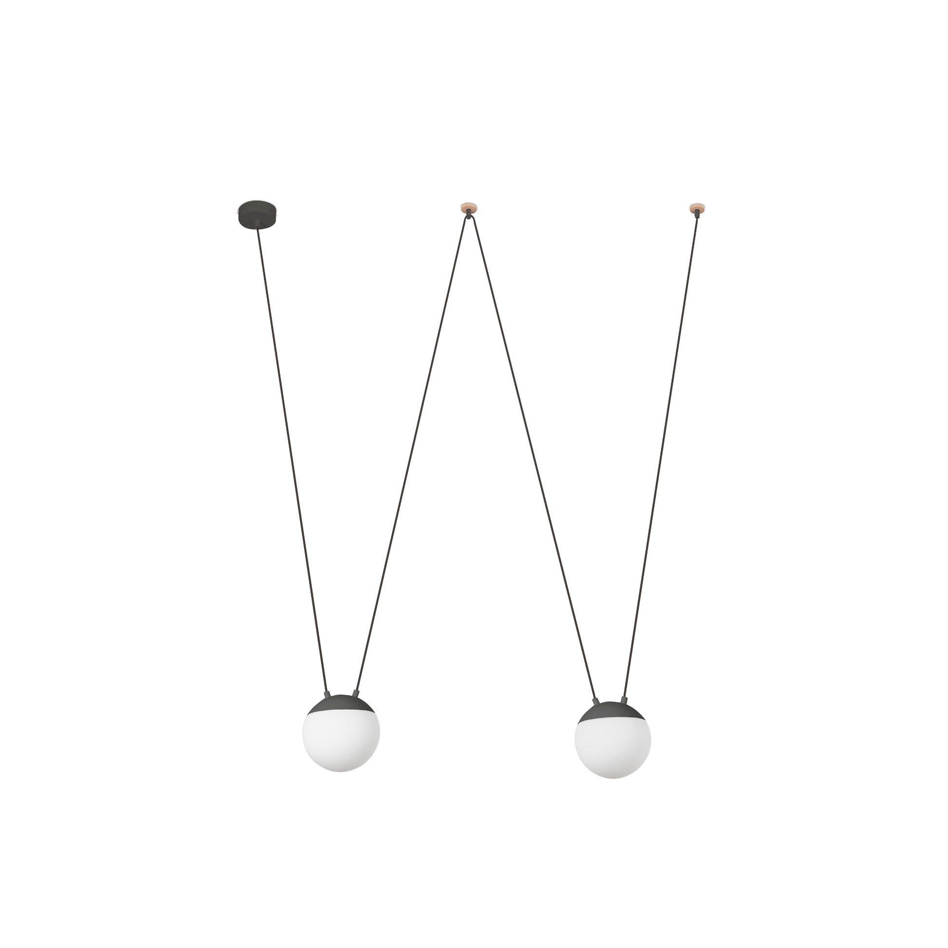Mine Colgante Dos Luces Gris Oscuro FARO 28210-2L