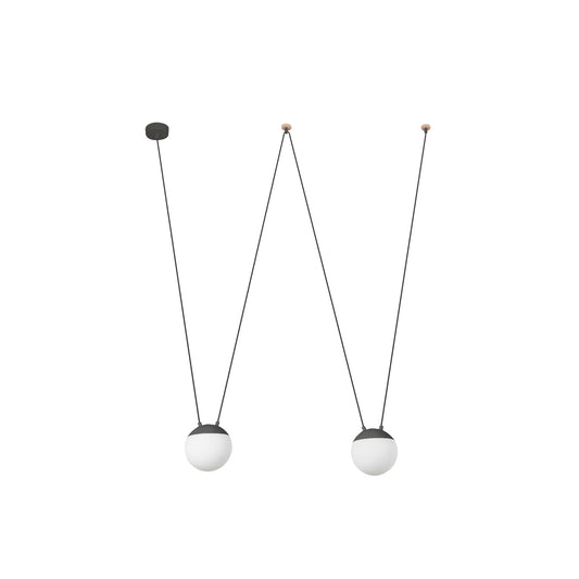 Mine Colgante Dos Luces Gris Oscuro FARO 28210-2L