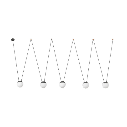 Lámpara colgante Mine PC Space 5L FARO - Diseño moderno gris oscuro, Ref. 28210-5L