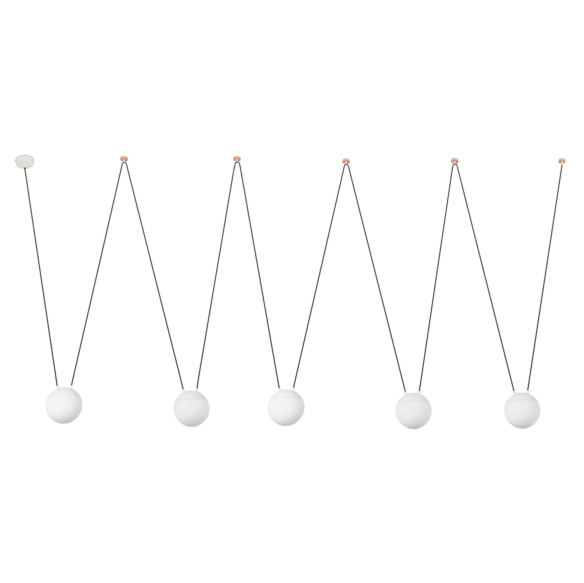 Mine Glass Colgante 5 Luces Blanco FARO, lámpara de diseño moderno, ref. 28375-5L