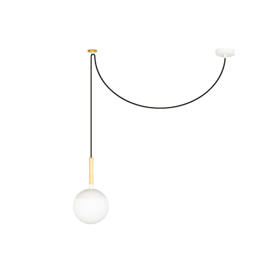 Lámpara colgante MINE GLASS FARO diseño madera blanca, Ref. 28375