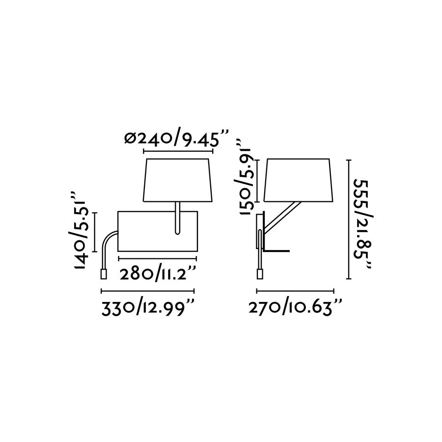 Aplique de pared con lector LED 3W 3000K