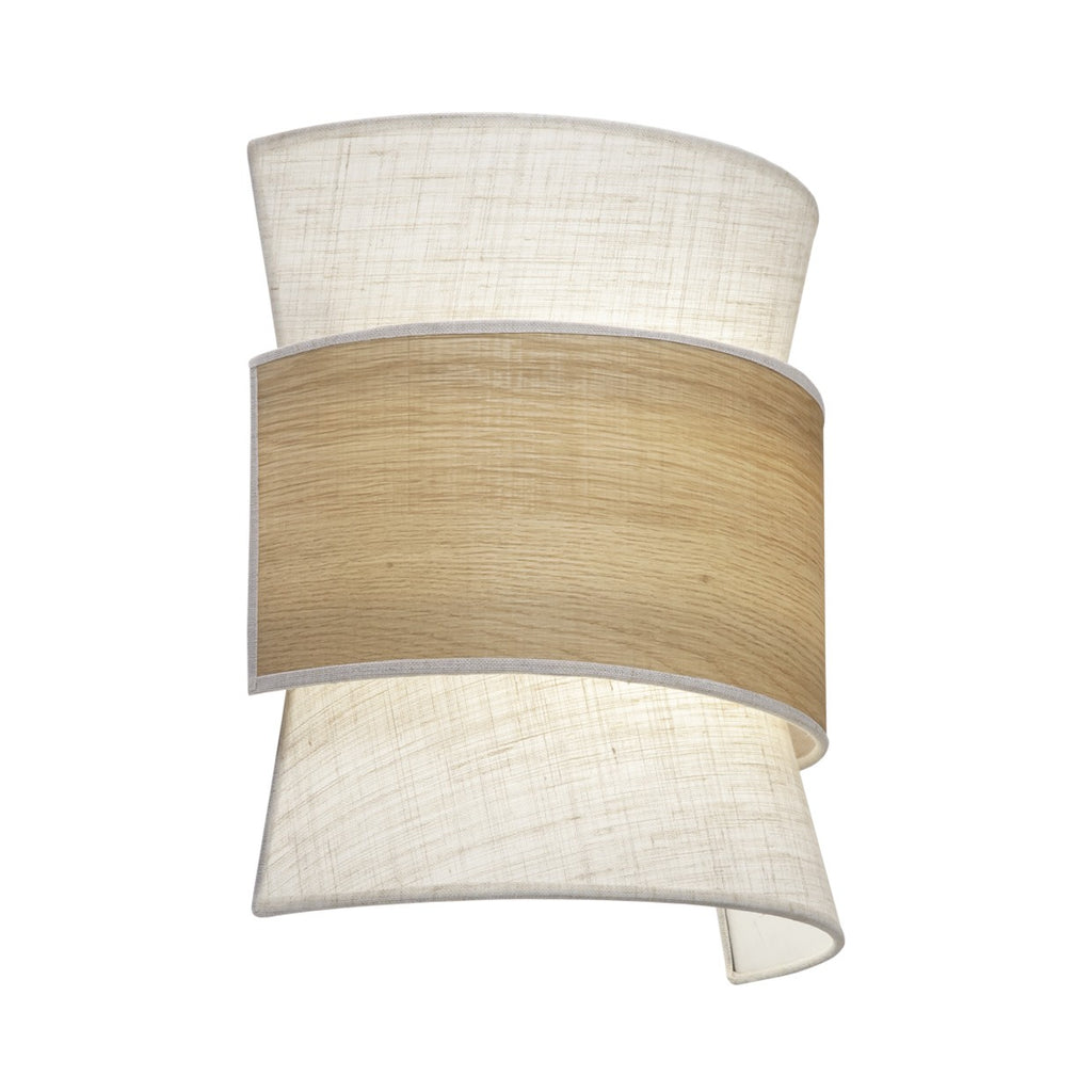 Aplique de pared Sabina tostado madera AJP - Vista principal con texturas mixtas