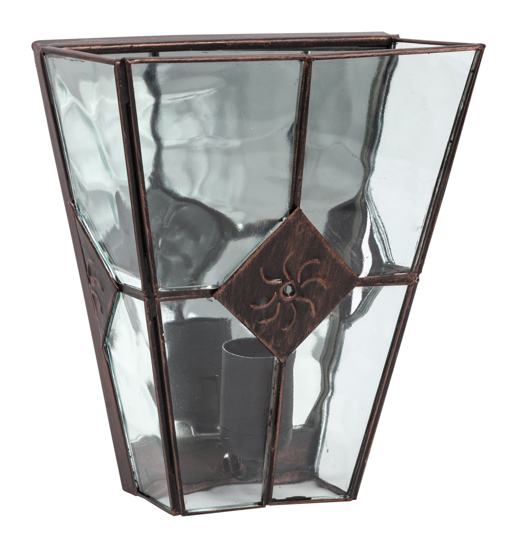 Aplique Estepa fabricado en metal color cobre envejecido, ideal para salón