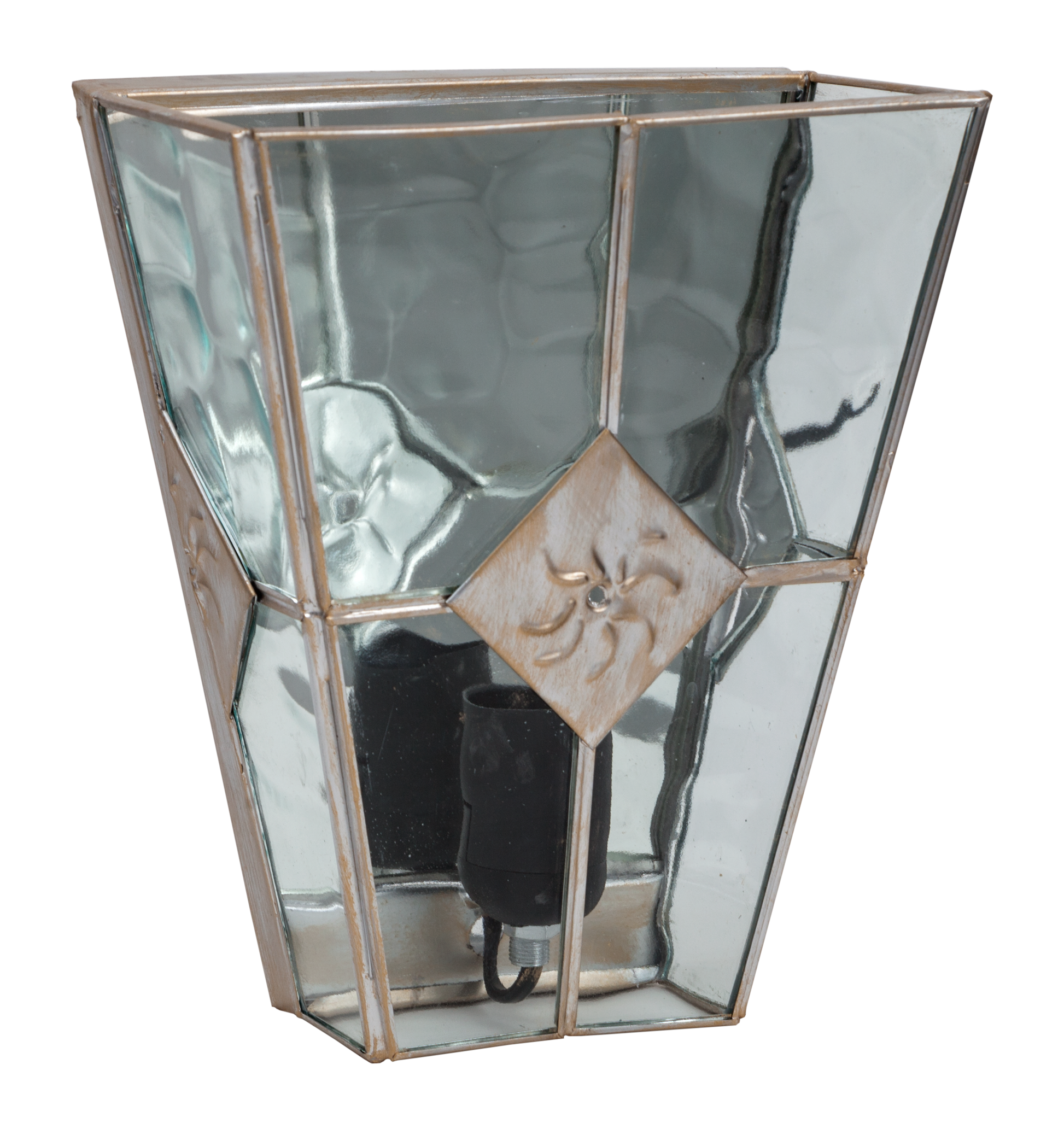Aplique Estepa fabricado en metal color oro con cristal rugoso