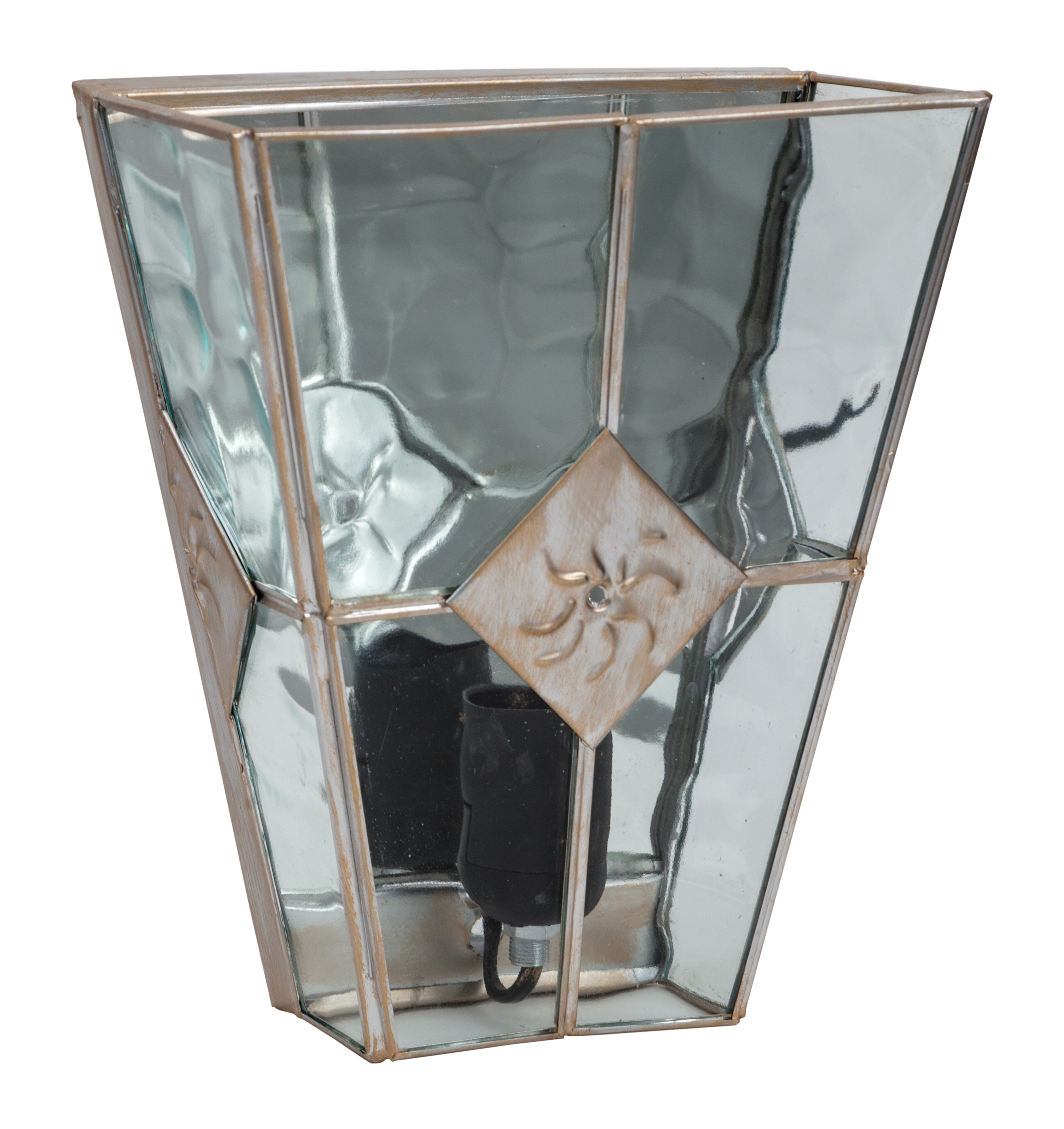 Aplique Estepa fabricado en metal color oro con cristal rugoso