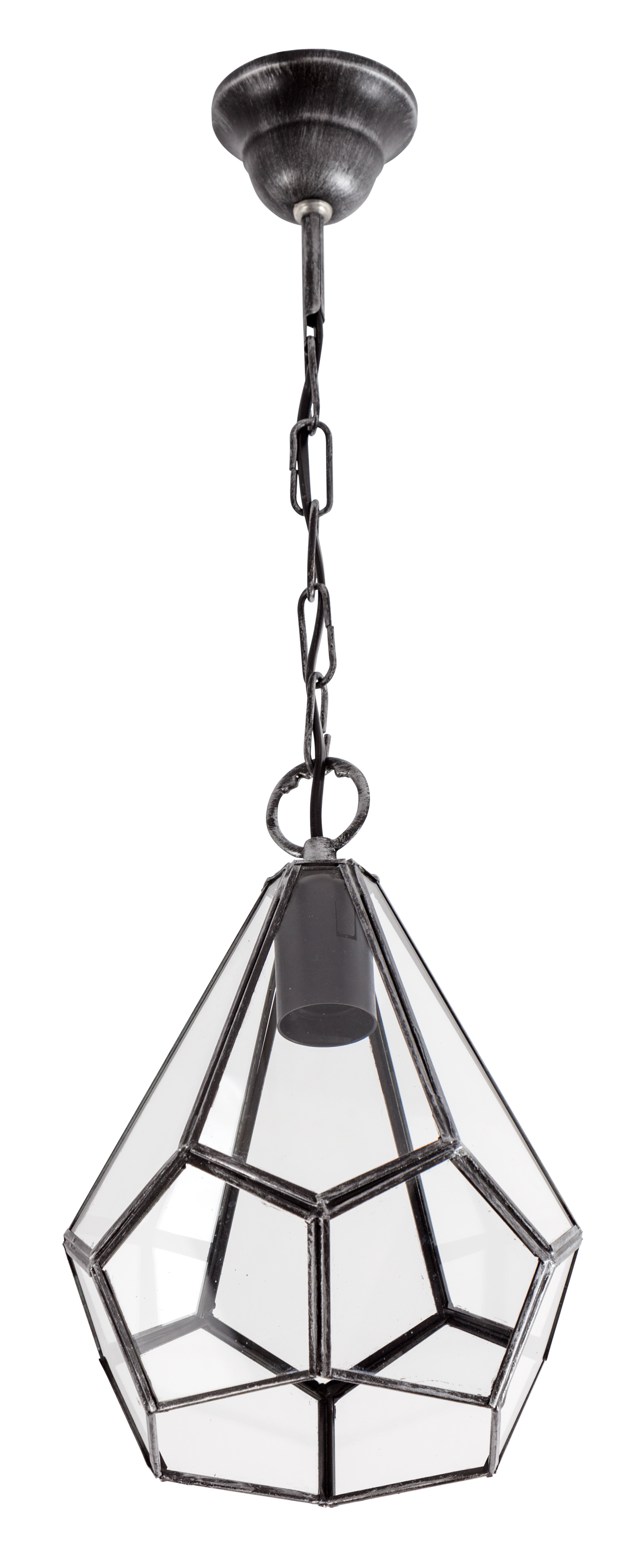Lámpara Osuna fabricada en metal color plata, estilo vintage