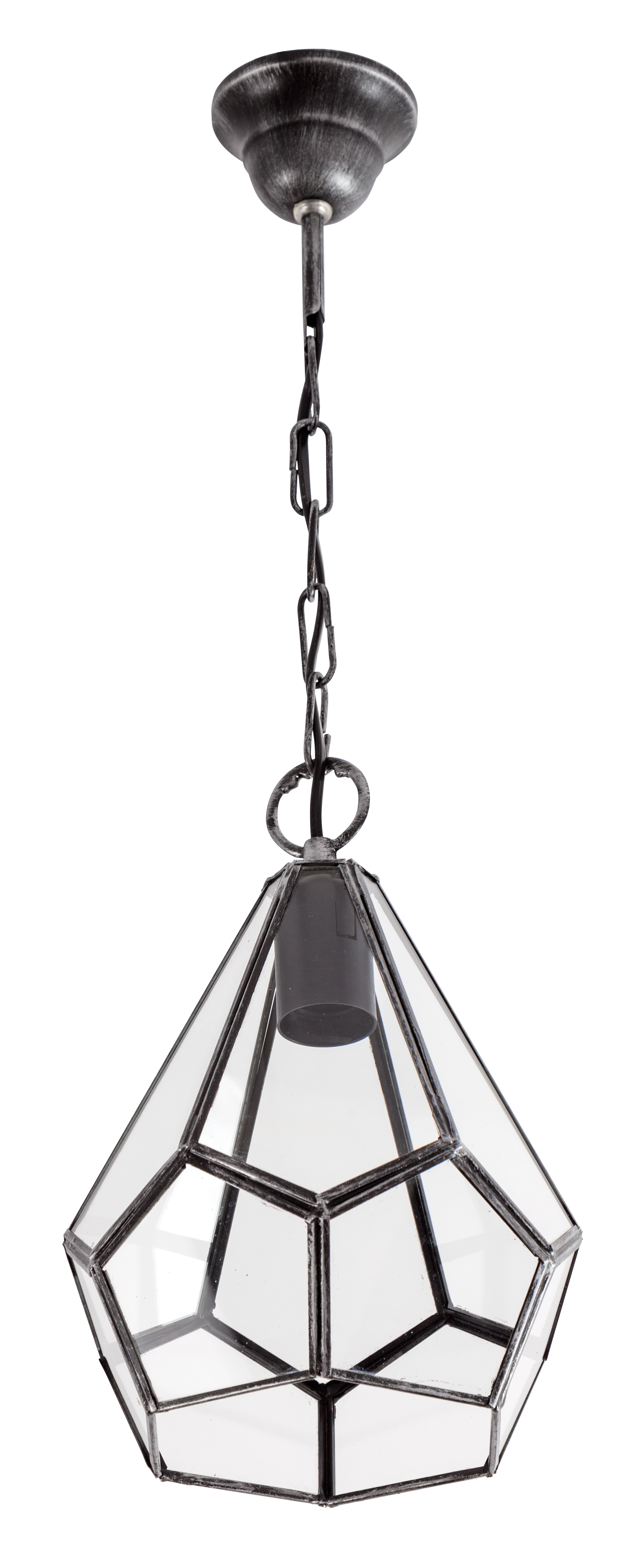 Lámpara Osuna fabricada en metal color plata, estilo vintage