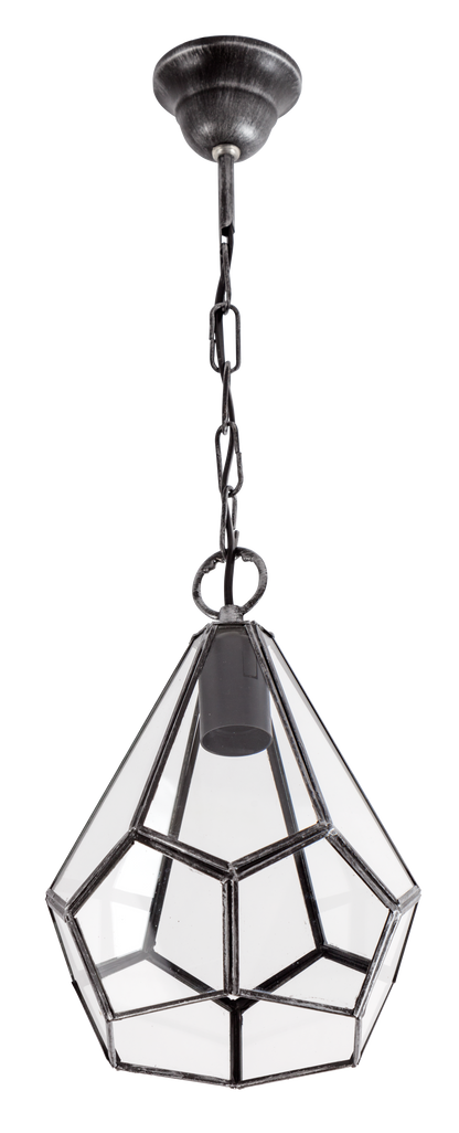 Lámpara Osuna fabricada en metal color plata, estilo vintage