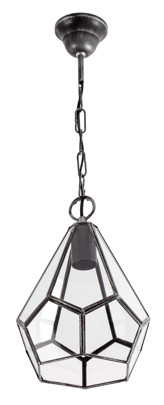 Lámpara Osuna fabricada en metal color plata, estilo vintage