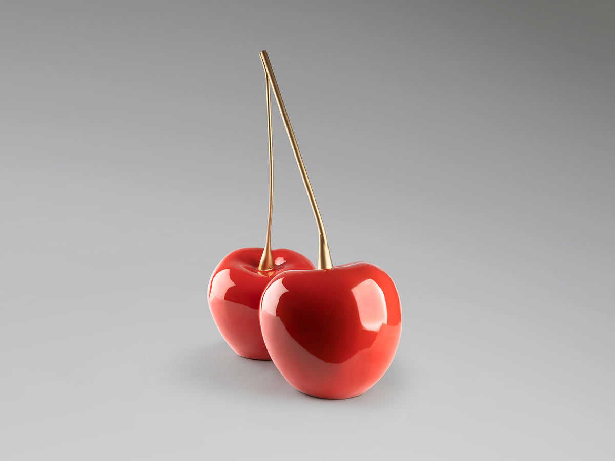 Figura Decorativa Cerezas 64 cm Rojo Resina Schuller en ambiente decorado | Schuller