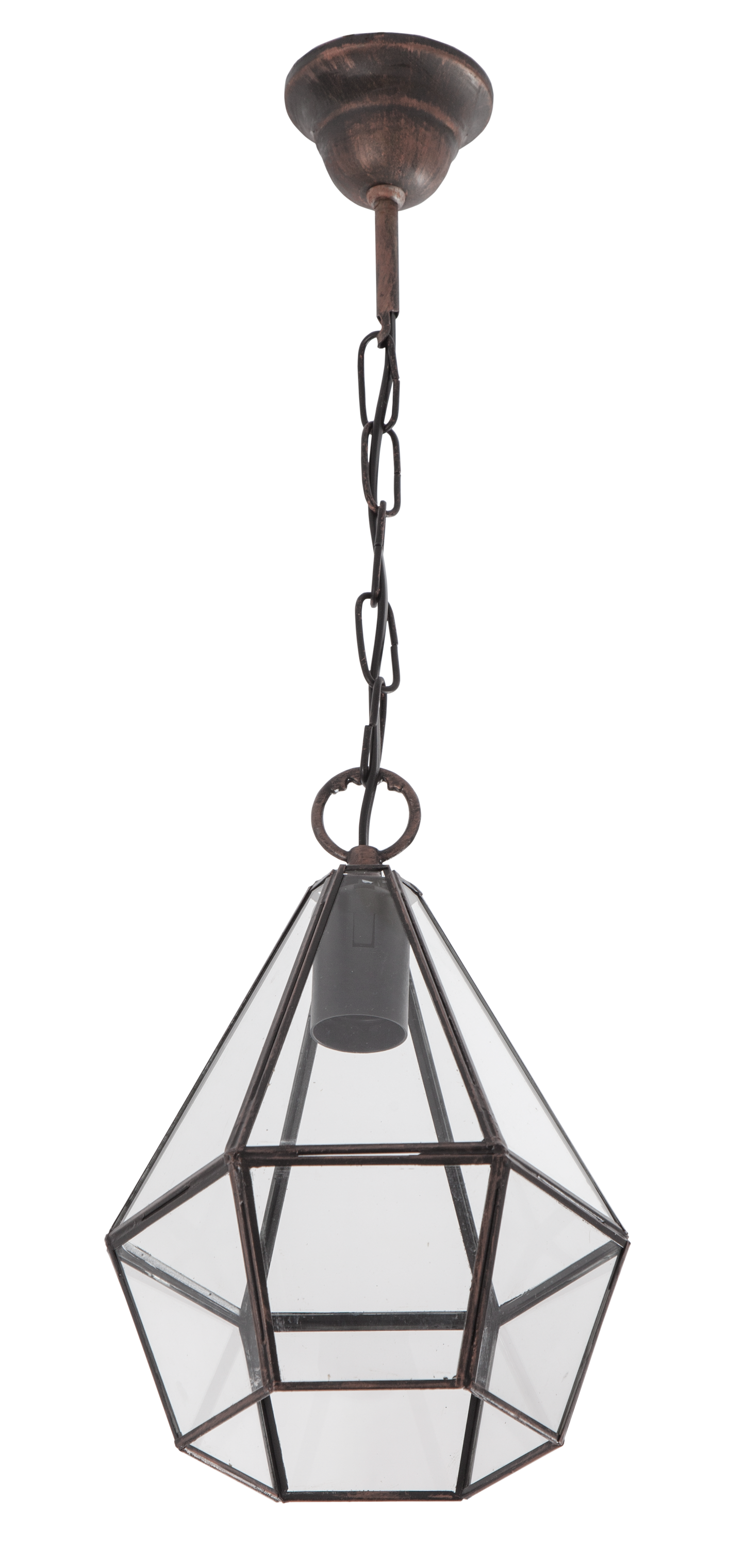 Colgante Ecija fabricado en metal color cobre, ideal para iluminar el interior