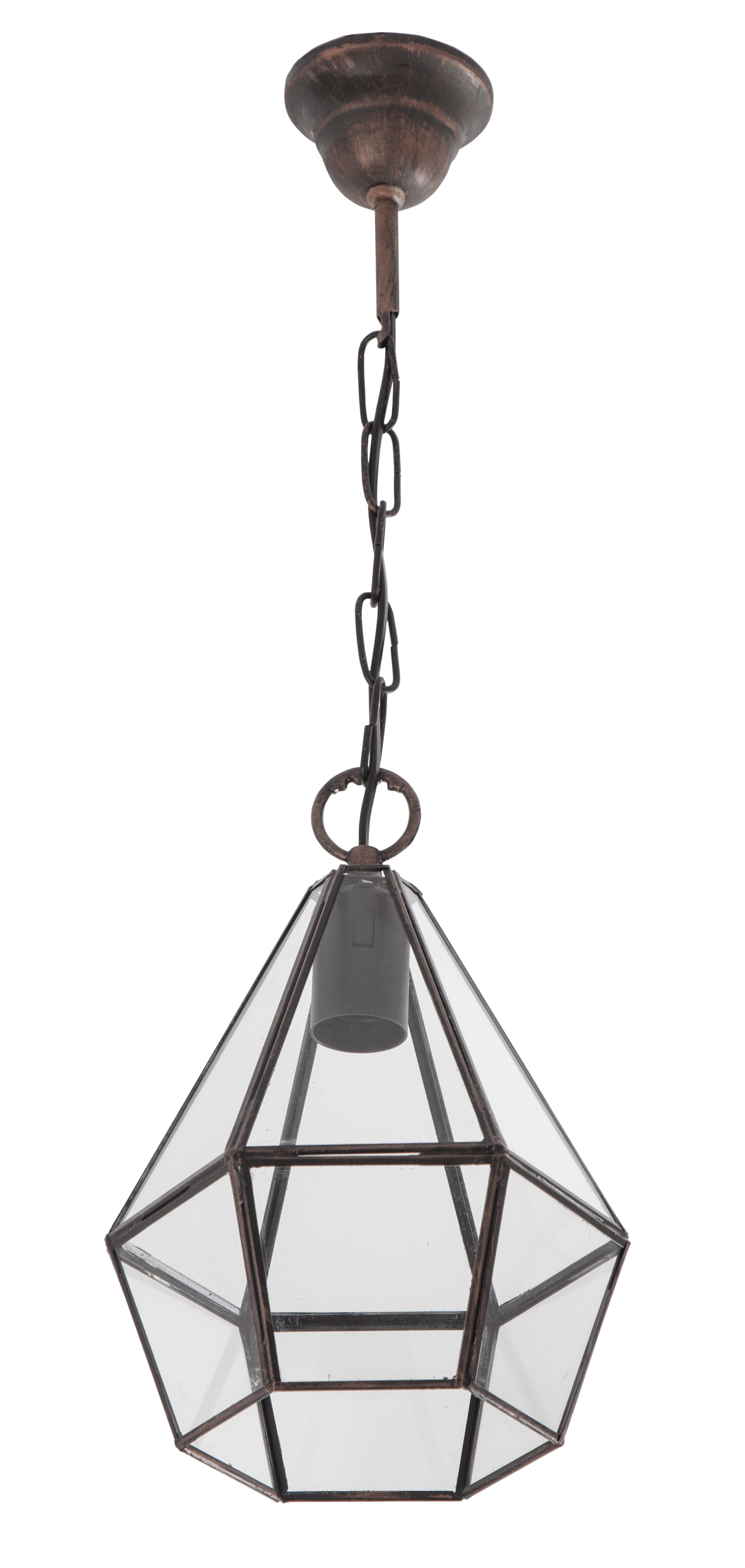 Colgante Ecija fabricado en metal color cobre, ideal para iluminar el interior