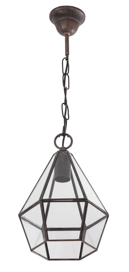 Colgante Ecija fabricado en metal color cobre, ideal para iluminar el interior