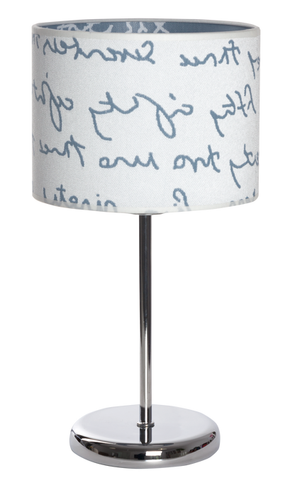 Lámpara infantil Letters fabricada en blanco y azul, ideal para habitación de niños