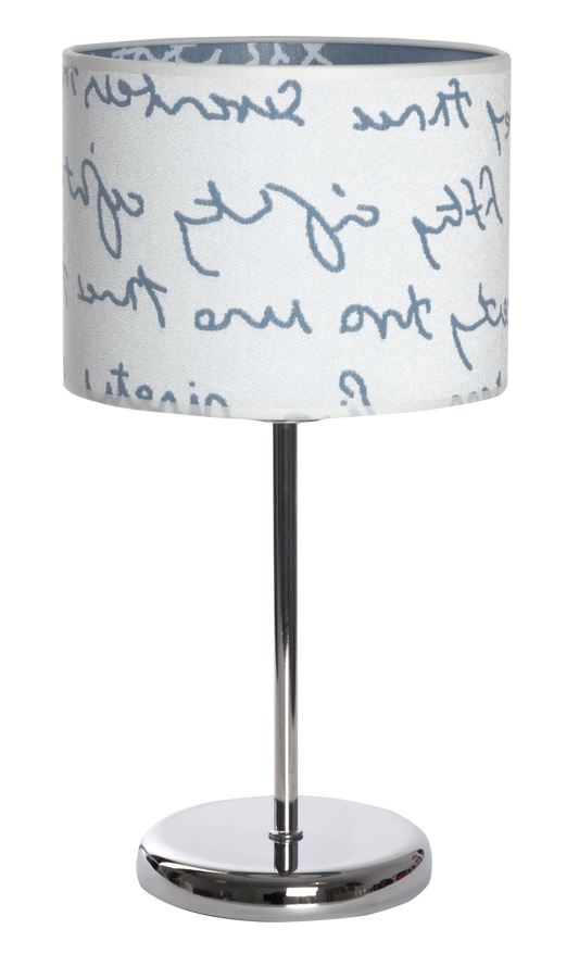 Lámpara infantil Letters fabricada en blanco y azul, ideal para habitación de niños