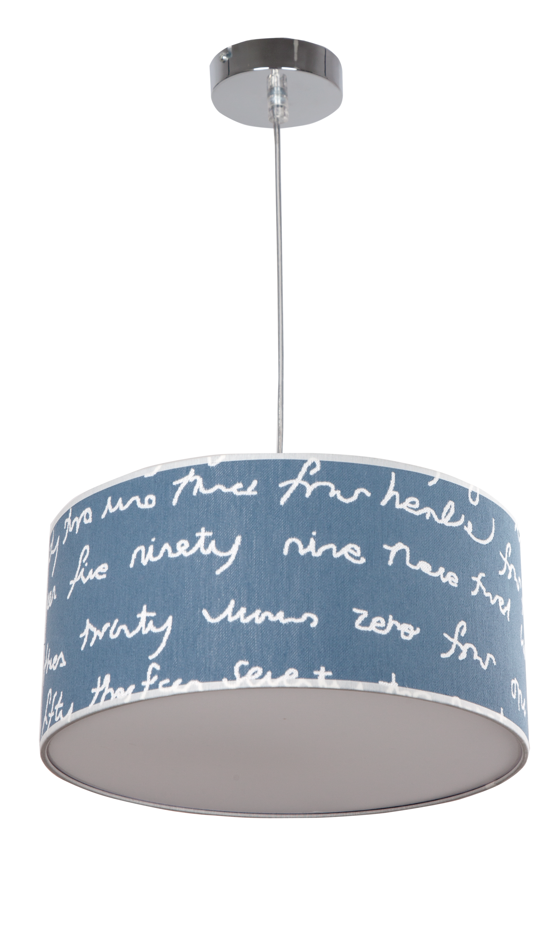 Lámpara Letters fabricada en Azul y Blanco, ideal para habitación infantil