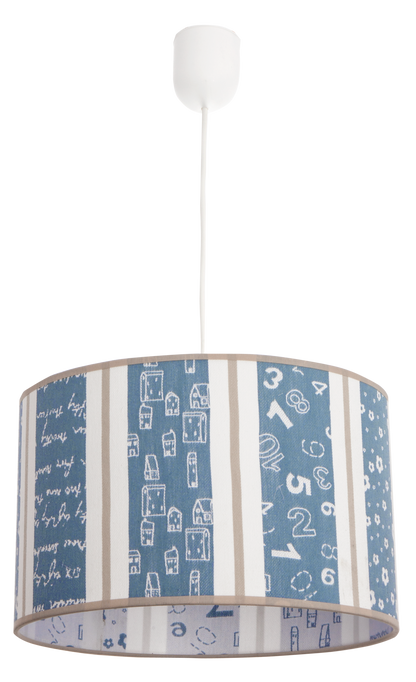 Lámpara colgante Retal fabricada en material duradero, color celeste suave