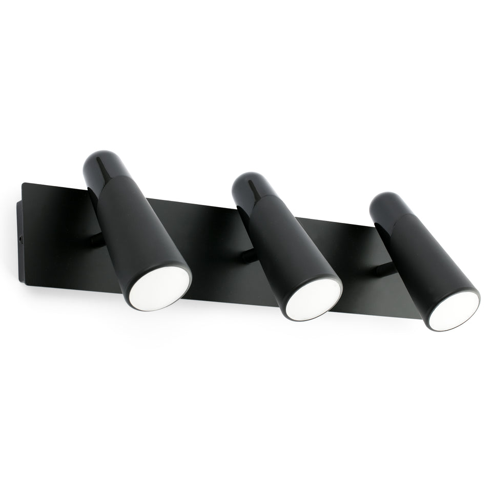 Modelo 3D interactivo y realidad aumentada de Aplique de Pared LAO 42 cm LED 3x4W 367 lm Negro Mate FARO