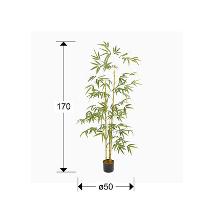 Plano con medidas de Planta Artificial Bambú Coreano 170 cm con Maceta Schuller