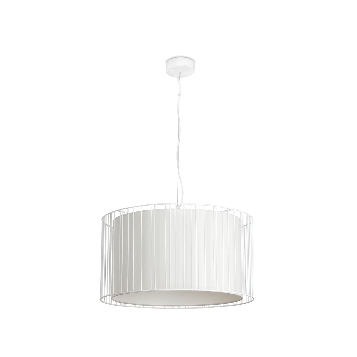 Lámpara Colgante Linda 50 cm Blanco Mate y Beige FARO - vista principal | FARO · Ref. 29309