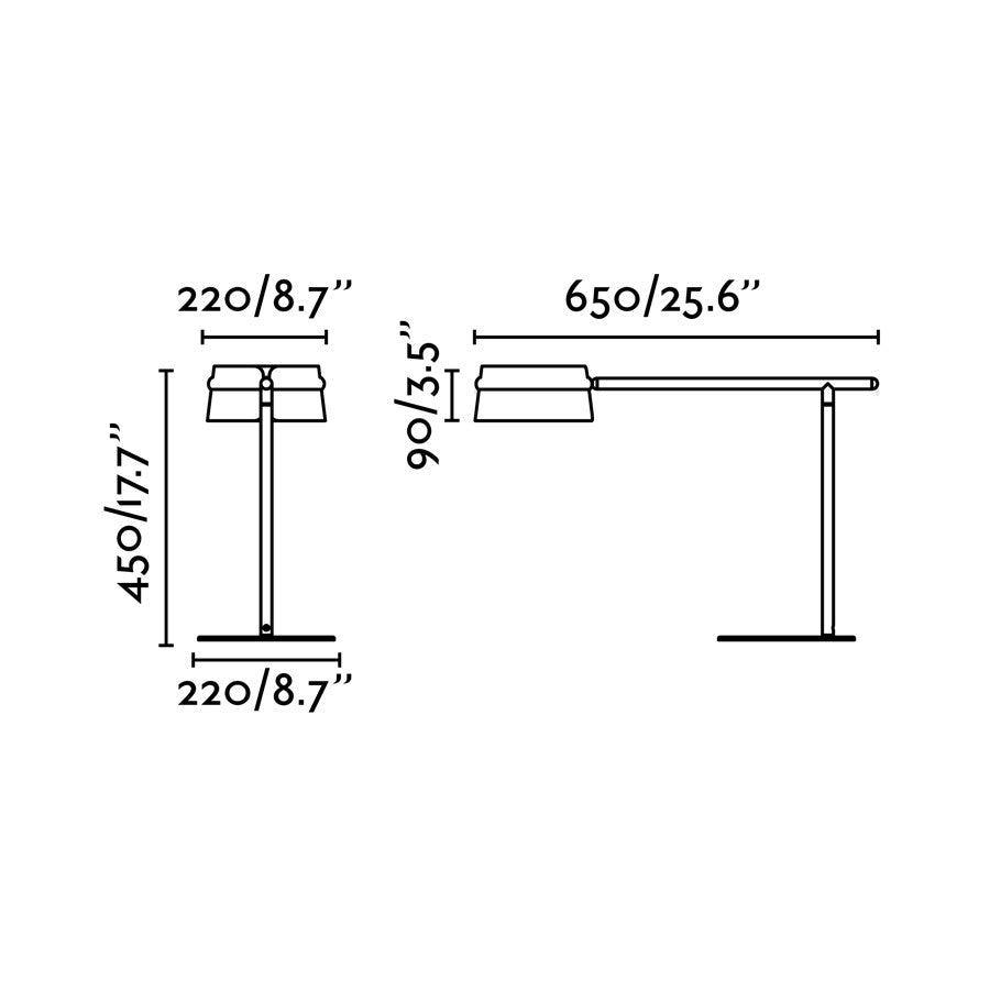 Lámpara de sobremesa con tecnología SMD LED y luz regulable