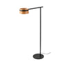 Lámpara de pie LOOP FARO diseño salón negro y cerezo, Ref. 29569