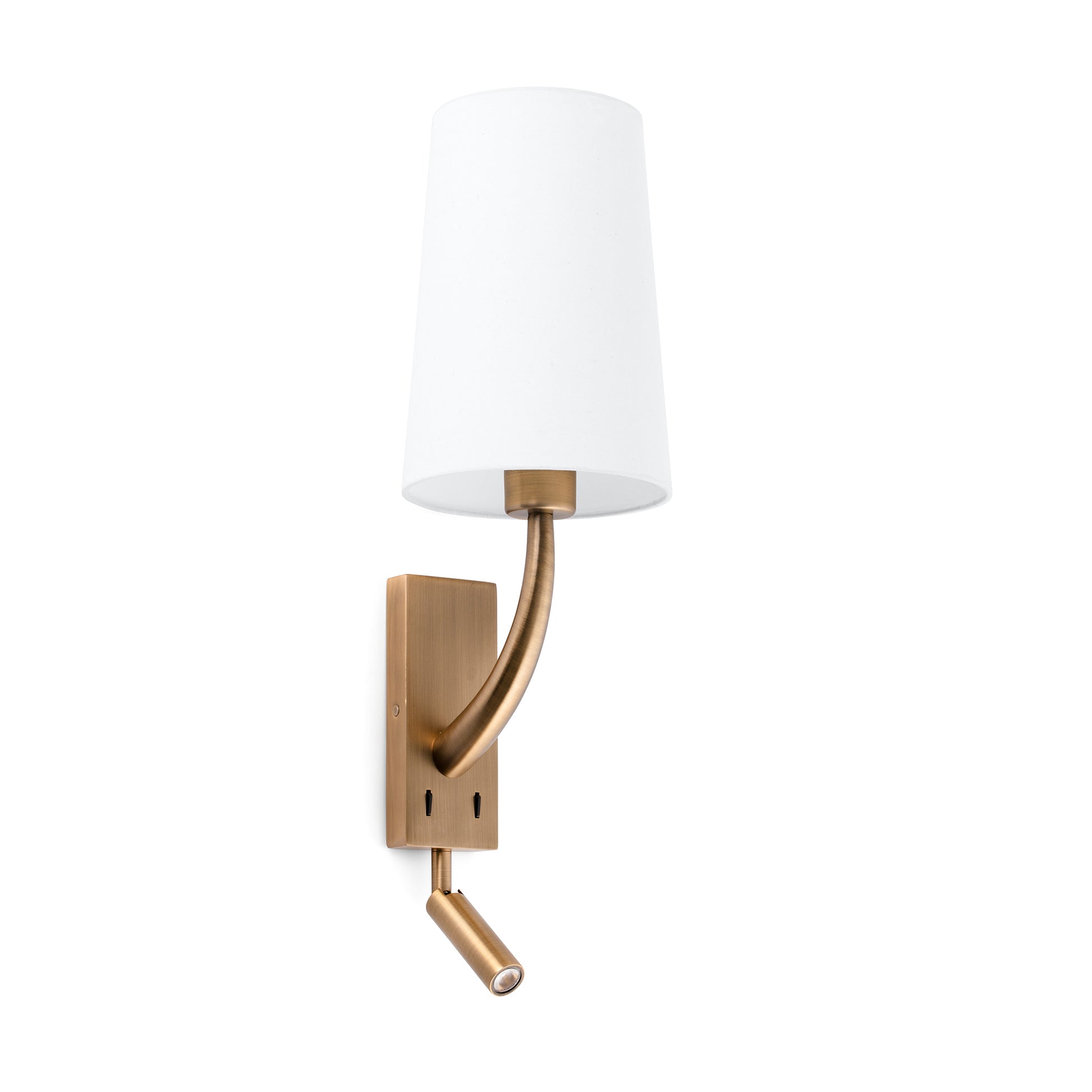Aplique Lector Dormitorio REM FARO 29683-19 Oro Viejo y Blanco