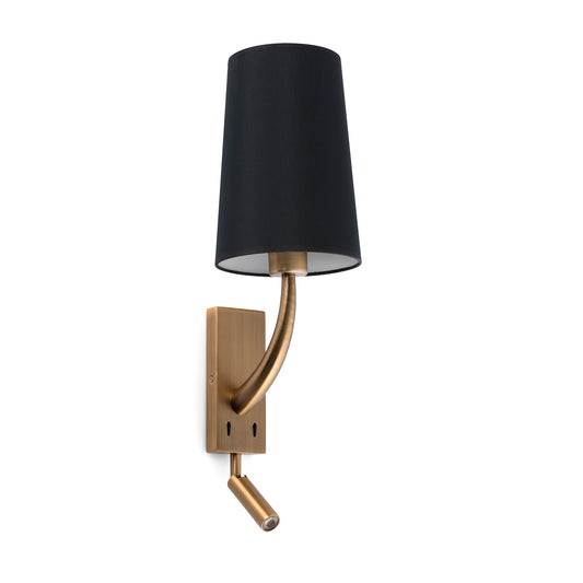 REM Aplique Lector LED Faro oro viejo y negro, Ref 29683-21