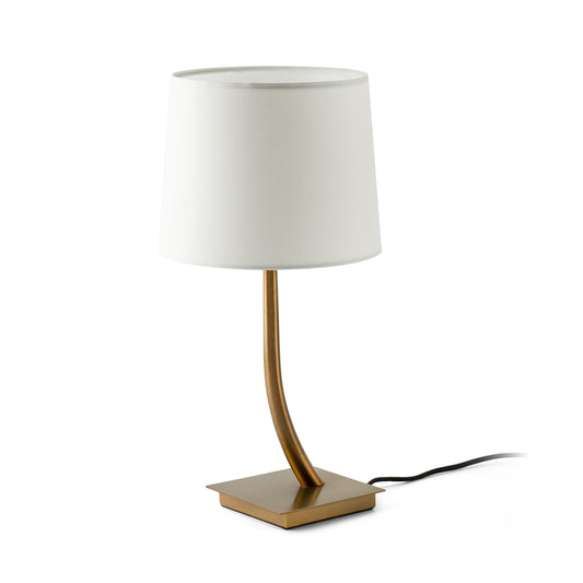 Lámpara de sobremesa REM FARO en oro viejo y blanco, Ref. 29685-04