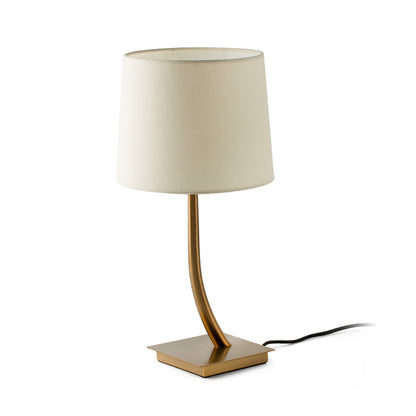 Lámpara de sobremesa REM FARO en oro viejo y beige, diseño minimalista. Ref: 29685-05