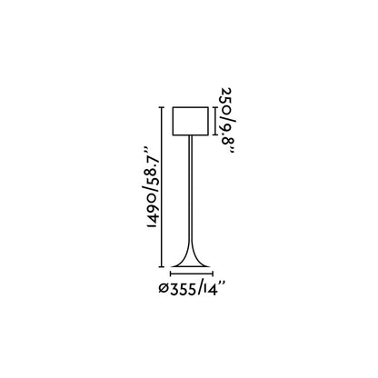 Lámpara de pie con tecnología E27 LED para luz suave